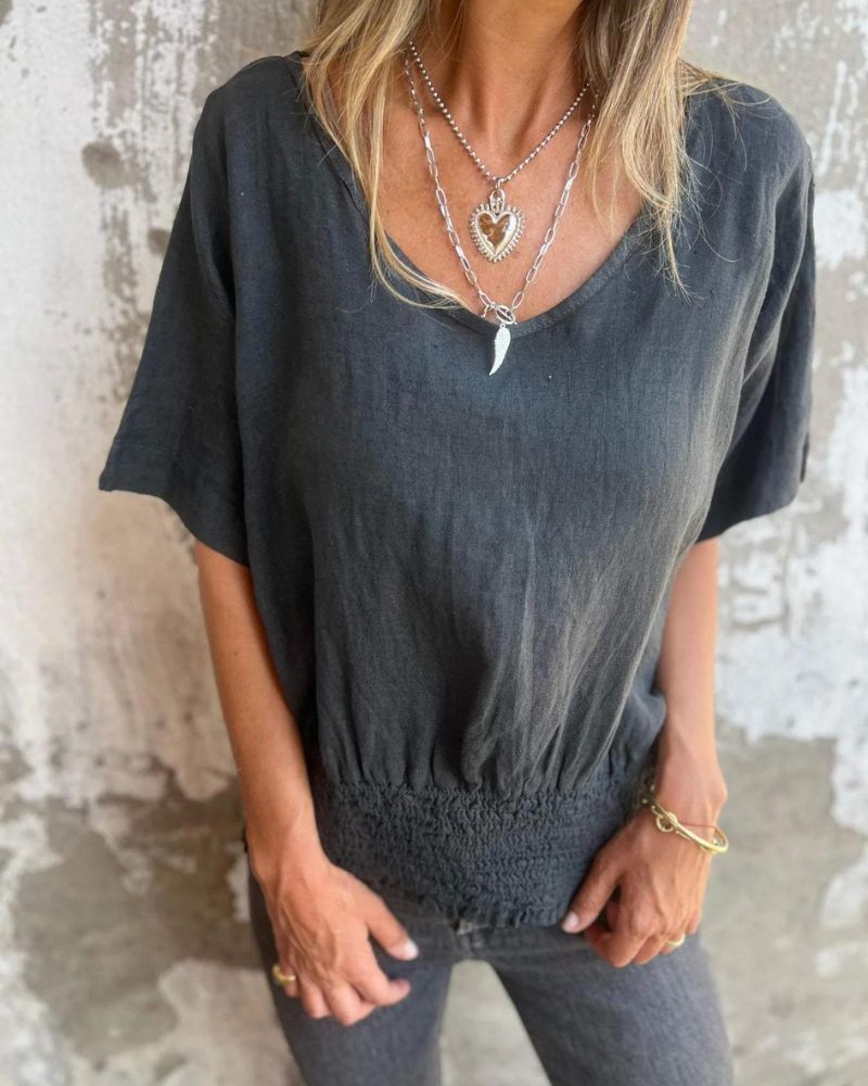 Muse - V-Ausschnitt Boho T-Shirt