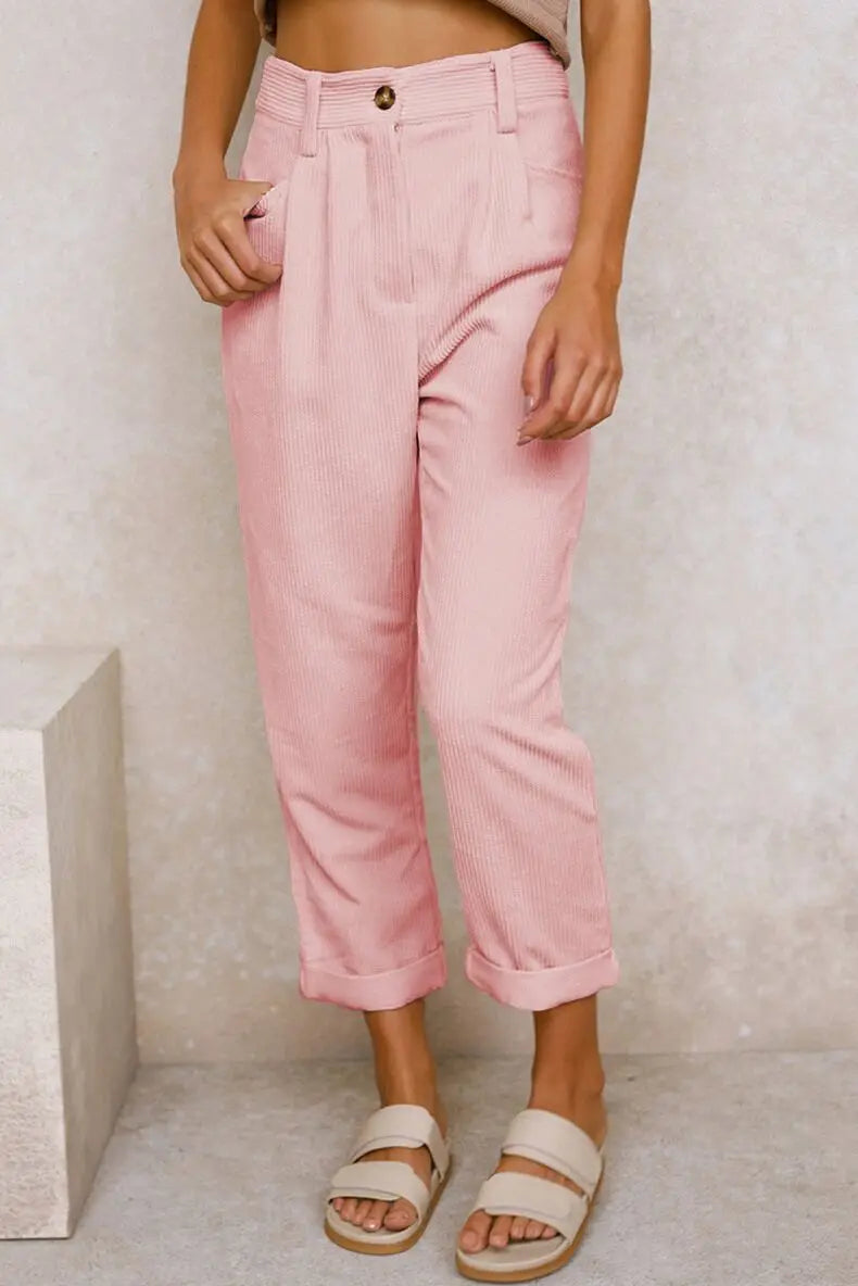 Clara™ | Retro Corduroy Hochtaillierte Hose
