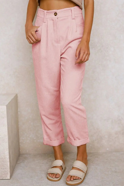Clara™ | Retro Corduroy Hochtaillierte Hose