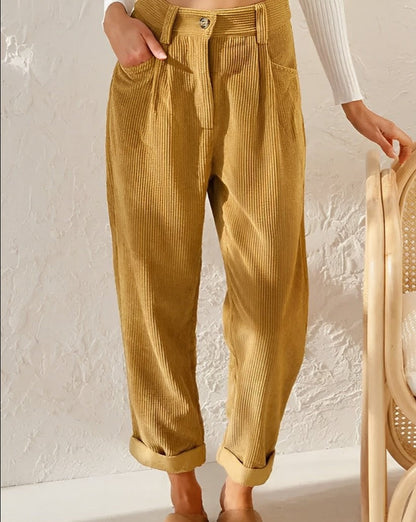 Clara™ | Retro Corduroy Hochtaillierte Hose
