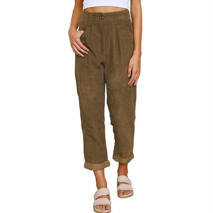 Clara™ | Retro Corduroy Hochtaillierte Hose