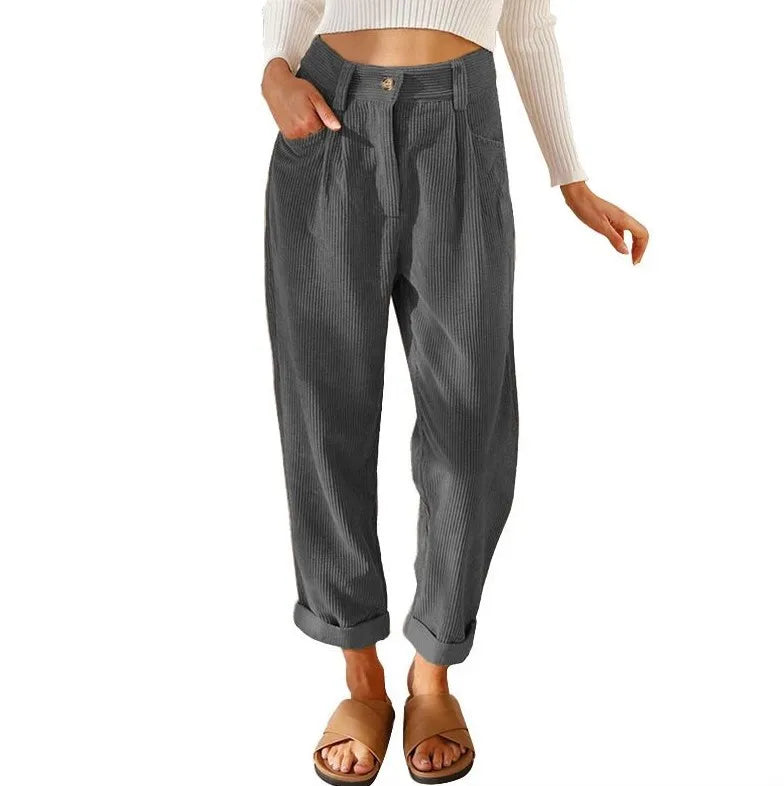 Clara™ | Retro Corduroy Hochtaillierte Hose