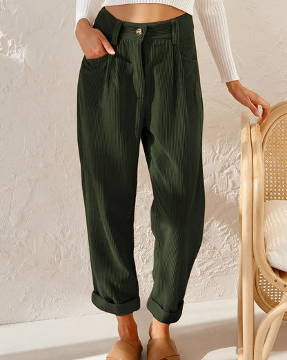 Clara™ | Retro Corduroy Hochtaillierte Hose