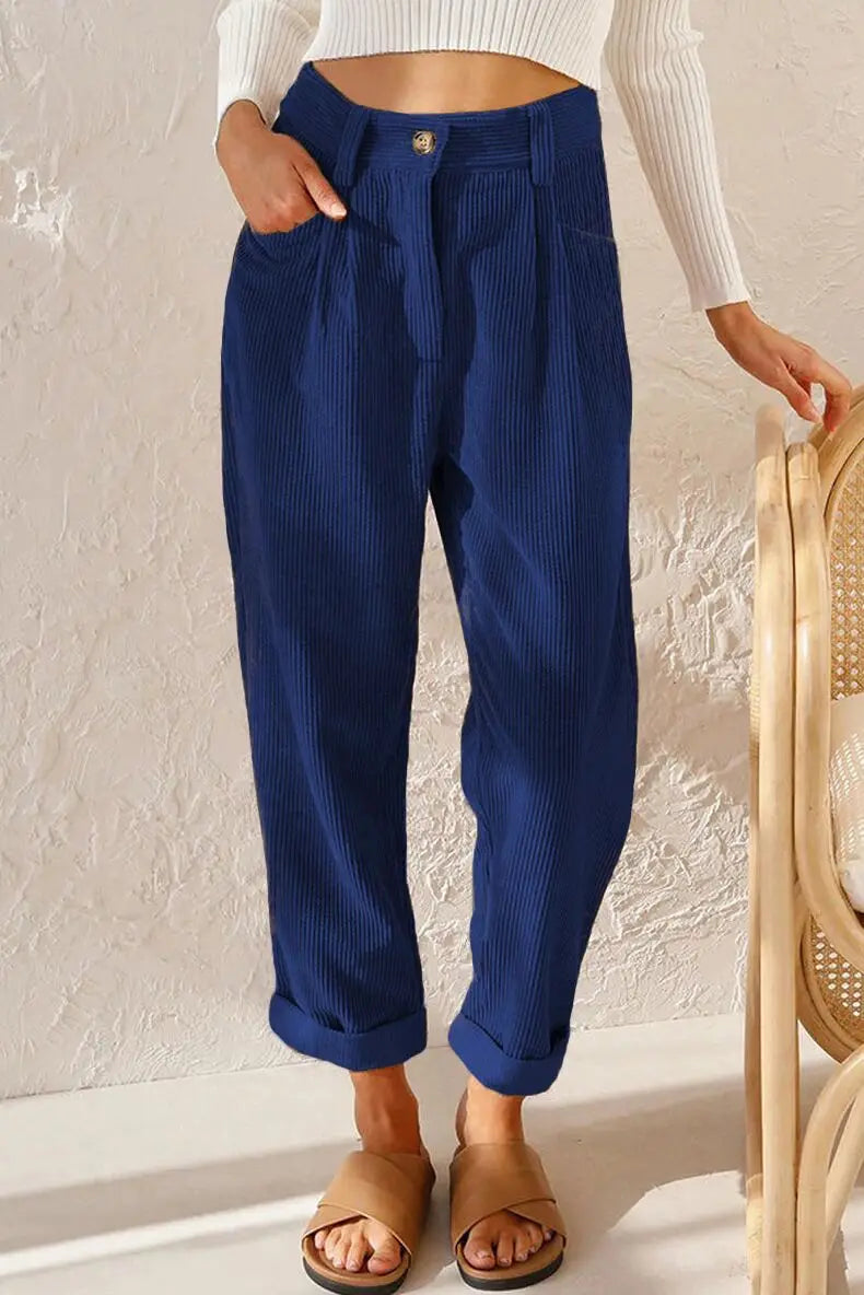 Clara™ | Retro Corduroy Hochtaillierte Hose