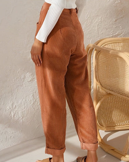 Clara™ | Retro Corduroy Hochtaillierte Hose