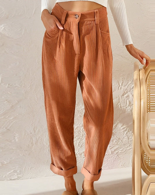 Clara™ | Retro Corduroy Hochtaillierte Hose